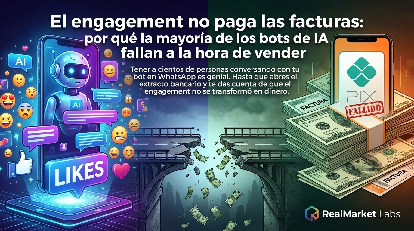 Editorial cover for El engagement no paga las facturas: por qué la mayoría de los bots de IA fallan a la hora de vender