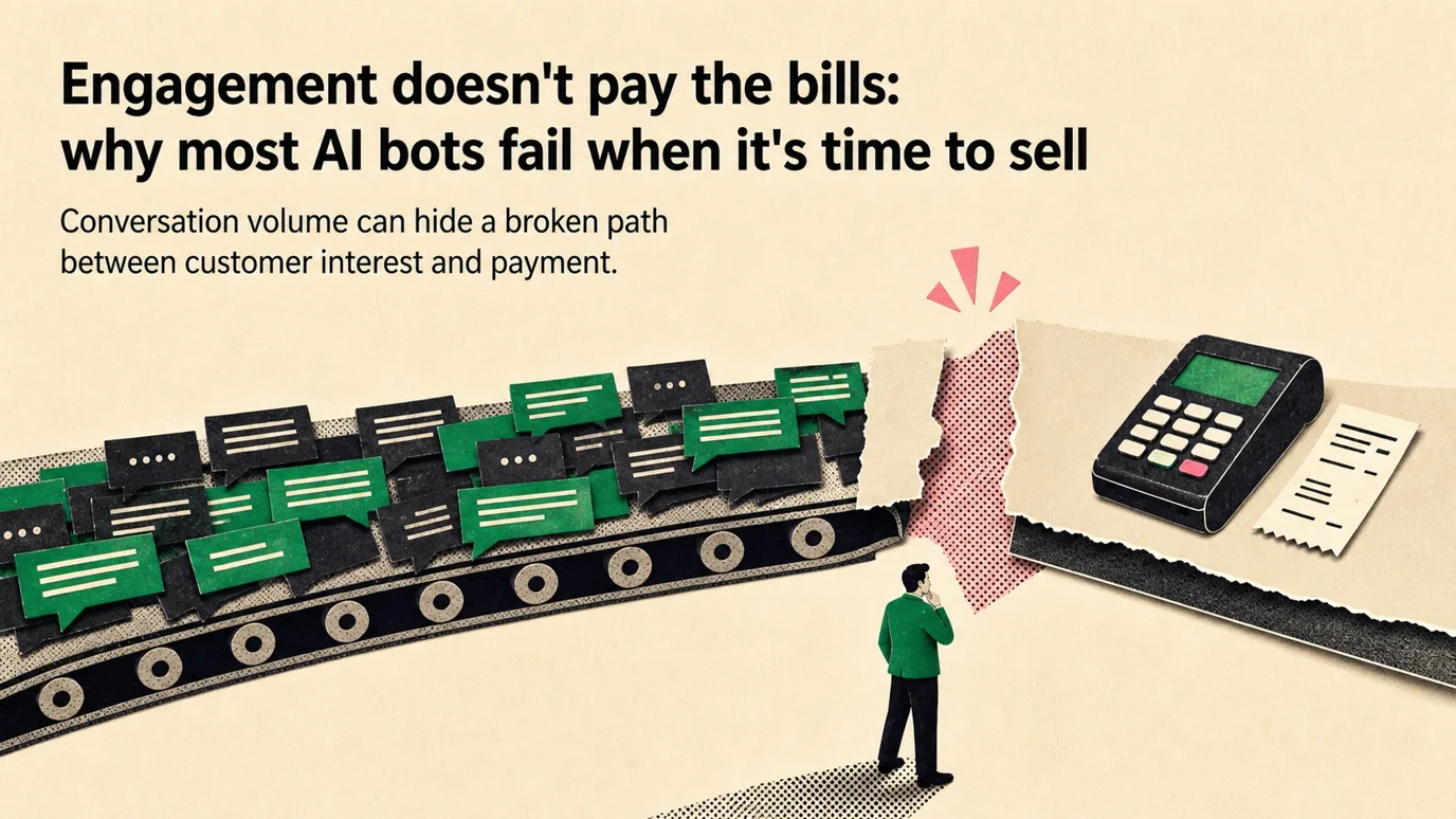 Editorial cover for Engagement doesn't pay the bills: why most AI bots fail when it's time to sell