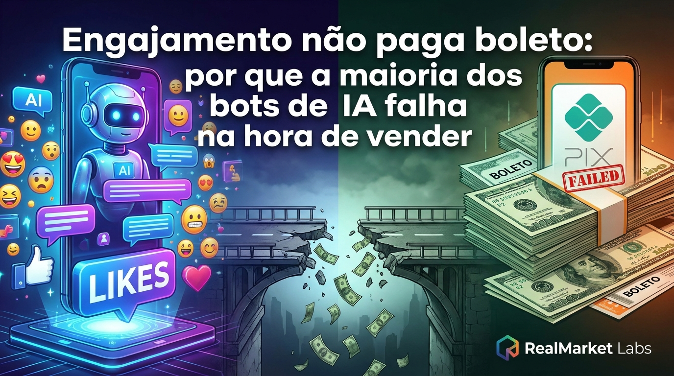 Editorial cover for Engajamento não paga boleto: por que a maioria dos bots de IA falha na hora de vender