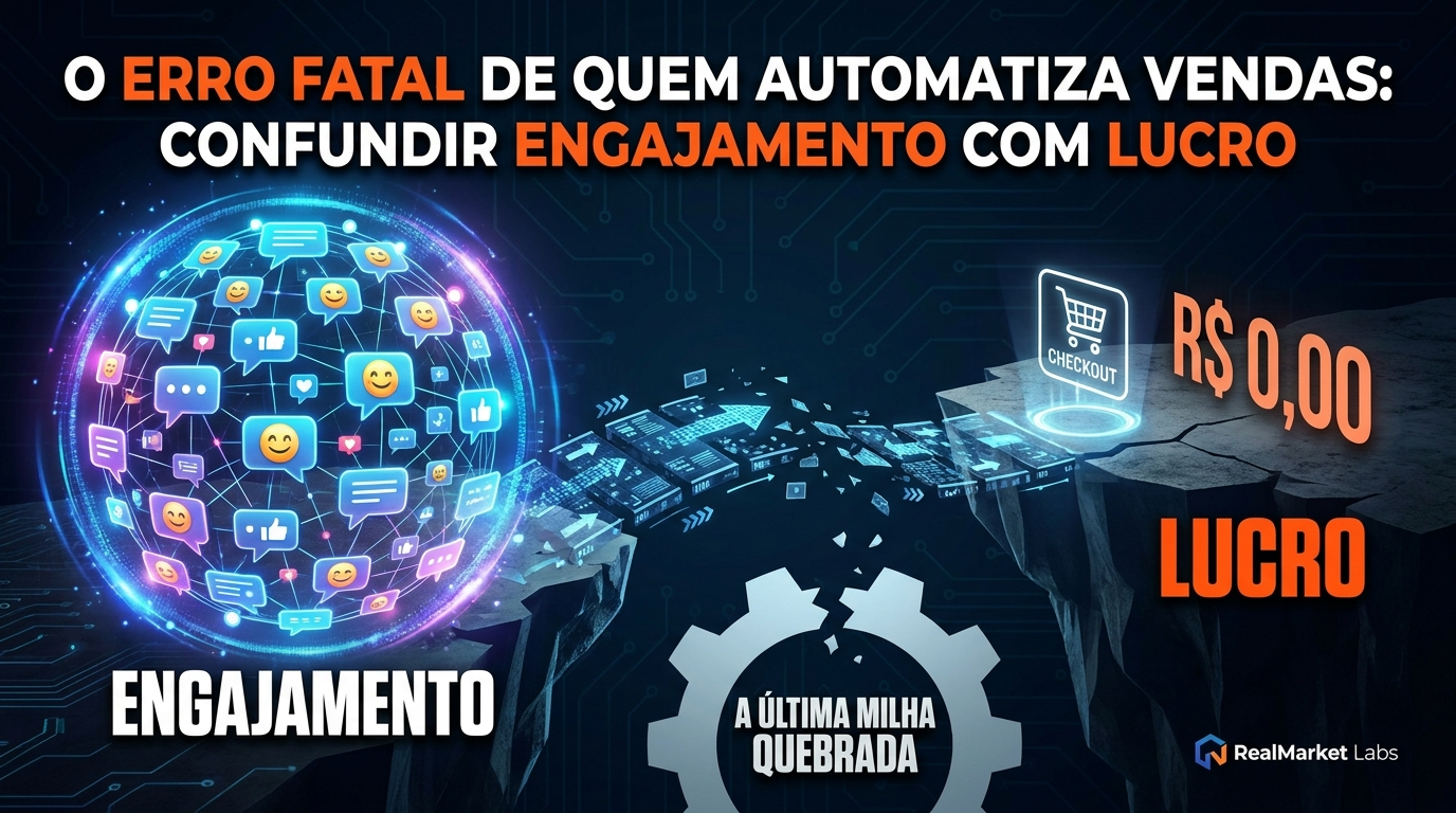 Editorial cover for O erro fatal de quem automatiza vendas: confundir engajamento com lucro