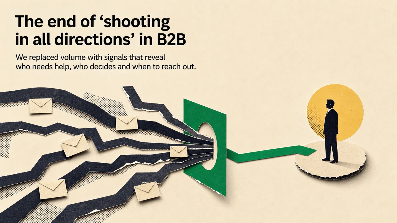 Editorial cover for The end of "shooting in all directions" in B2B