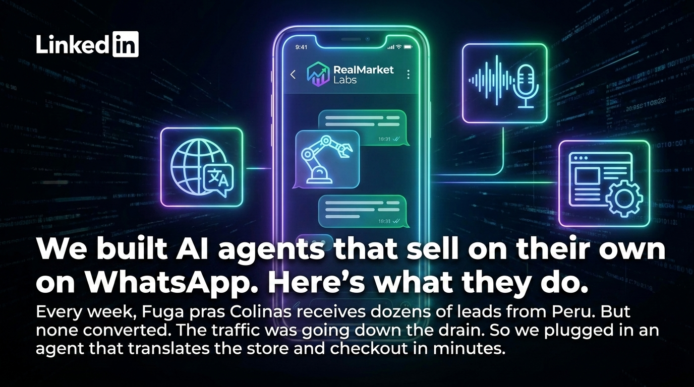 We built AI agents that sell on their own on WhatsApp. Here's what they do.