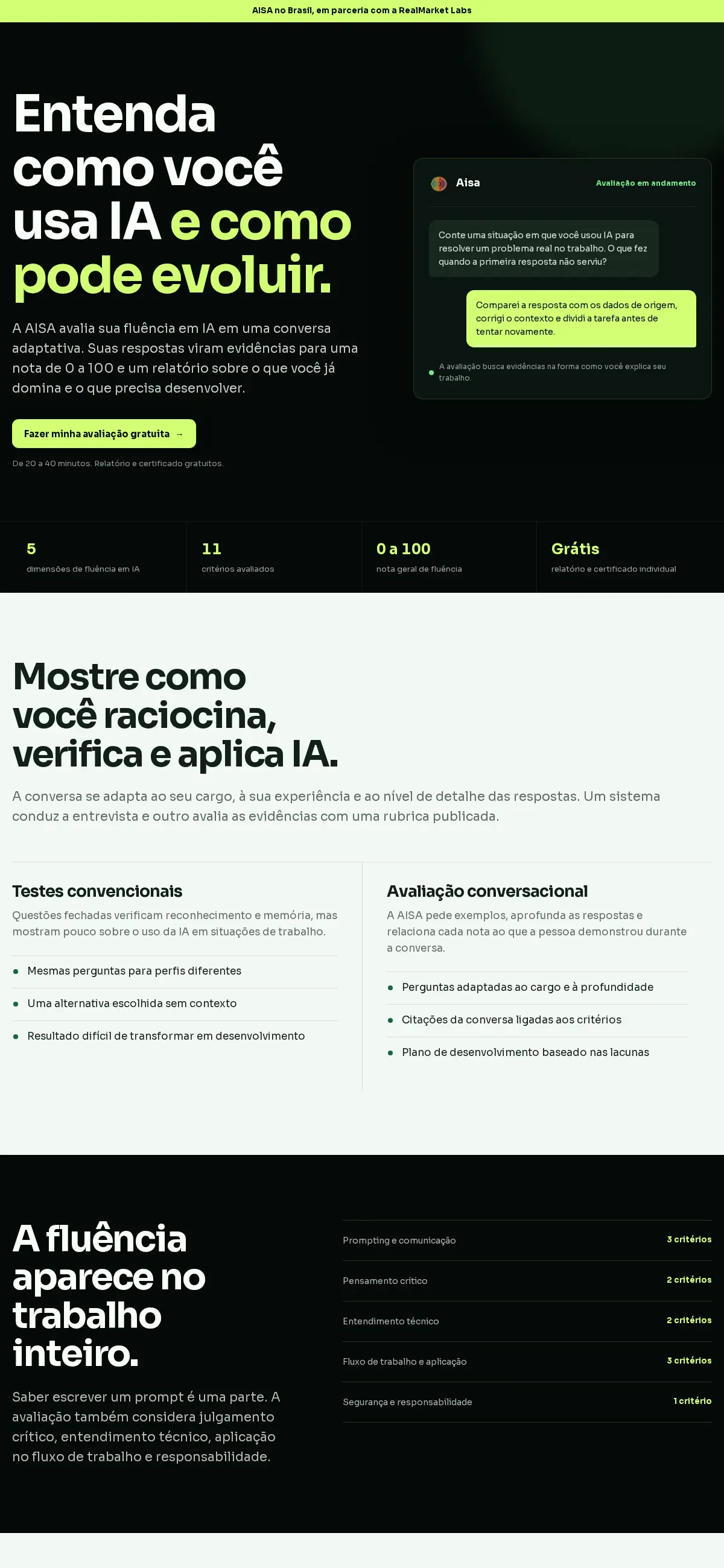 AISA landing page created for the Brazilian market