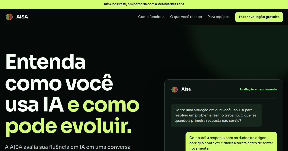 AISA landing page created for the Brazilian market